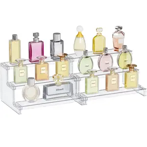 Lifewit 3 Tier Clear Display Stand with Interlocking Panels, Multi-Purpose Acrylic Organizer for Perfume, Skincare, Makeup & Dessert