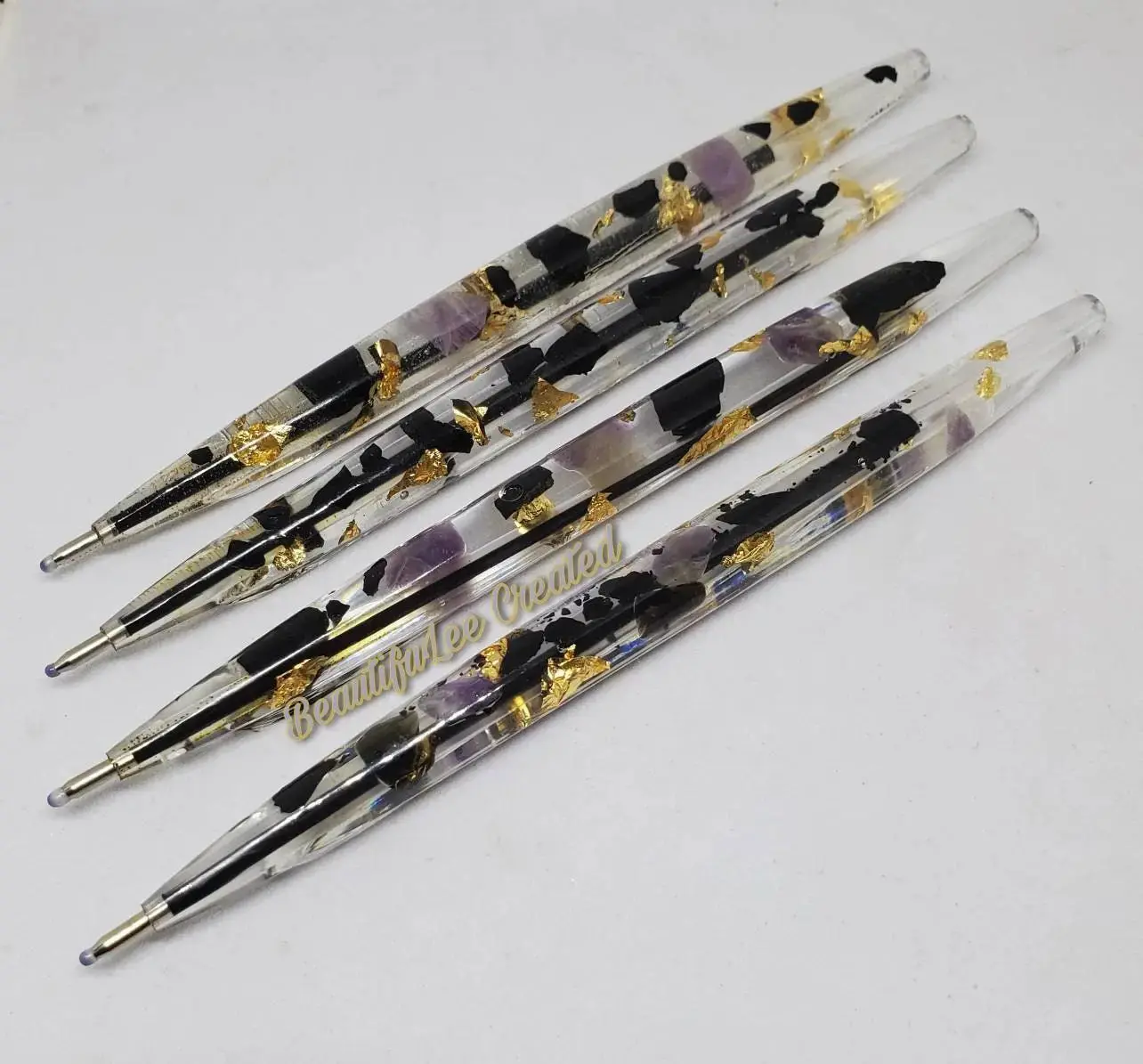 Tourmaline and amethyst protection manifestation pen