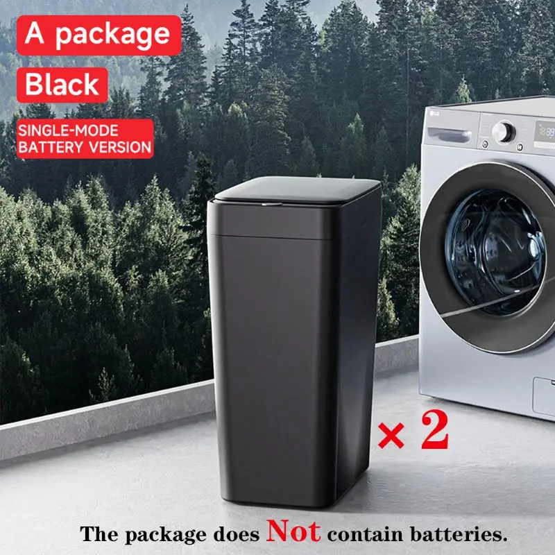 15L(B) Camping Automatic Garbage Can, Smart Induction Touch-Free, Odor-Blocking Sealed Design, Waterproof Bin, Slim Space Saver Modern Portable Home Camp Kitchen Waste Bin, Waste Disposal, Kitchen/Home, Households
