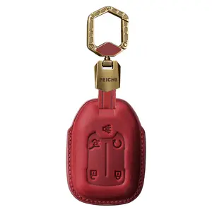 Key Fob Cover Compatible with Silverado Suburban Tahoe Acadia Terrain Yukon 1500 2500HD 3500HD 5 Buttons Key Case