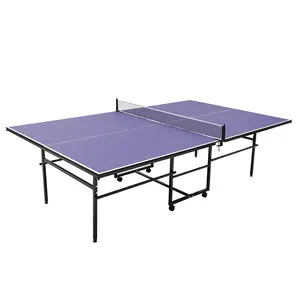 Garvee Foldable 9FT Indoor Outdoor Table Tennis Set with Single Player Playback Mode, Includes Waterproof Net, 2 Paddles & 3 Balls, Quick Assembly for Easy Setup and Play