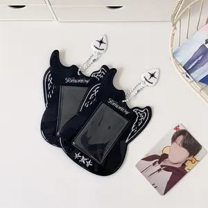 Guitar Shaped PVC Card Holder, 1/2 Counts Photo Card Protector, Identification Badges & Supplies for Home School Office Outdoor