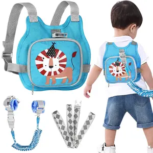 Toddler Harness Leash+ Anti Lost Wrist Link,  Adorable Lion Baby Harness with Leash, Collapsible Child Anti Lost Leash Cute Kid Harness Belt Strap - Keep Kids & Babies Close While Walking