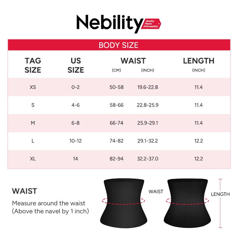 Nebility Women's Sport Shapewear Belt - Basic Minimalist, Black with Flex Waistband & Double-Layered Design, All-Day Comfort Curve Hugging Compression Womenswear