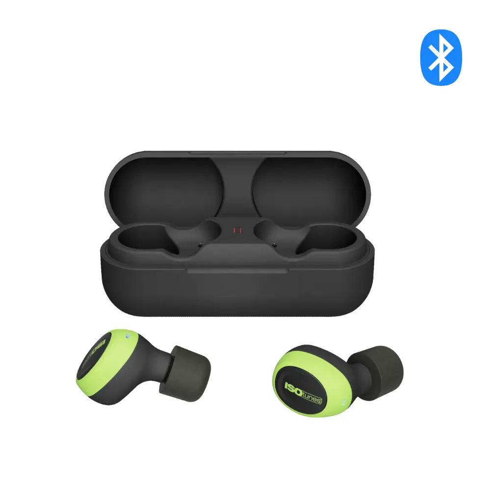 ISOtunes FREE 2.0 Modern True Wireless Hearing Protector with Bluetooth 5.2, IP45 Water Resistance, 7 Hours Battery Life, SafeMax Technology, USB-C Cable & Case