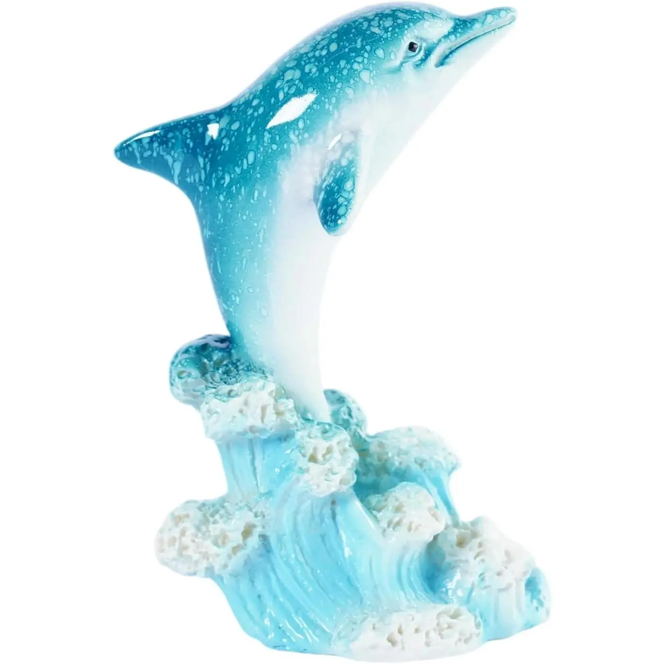 Dolphin Decor Nautical Decor Leaping Dolphin Figurines Blue White Gradient Resin Ocean Themed Decor for Tabletop Shelf Desk Living Room Bedroom Office