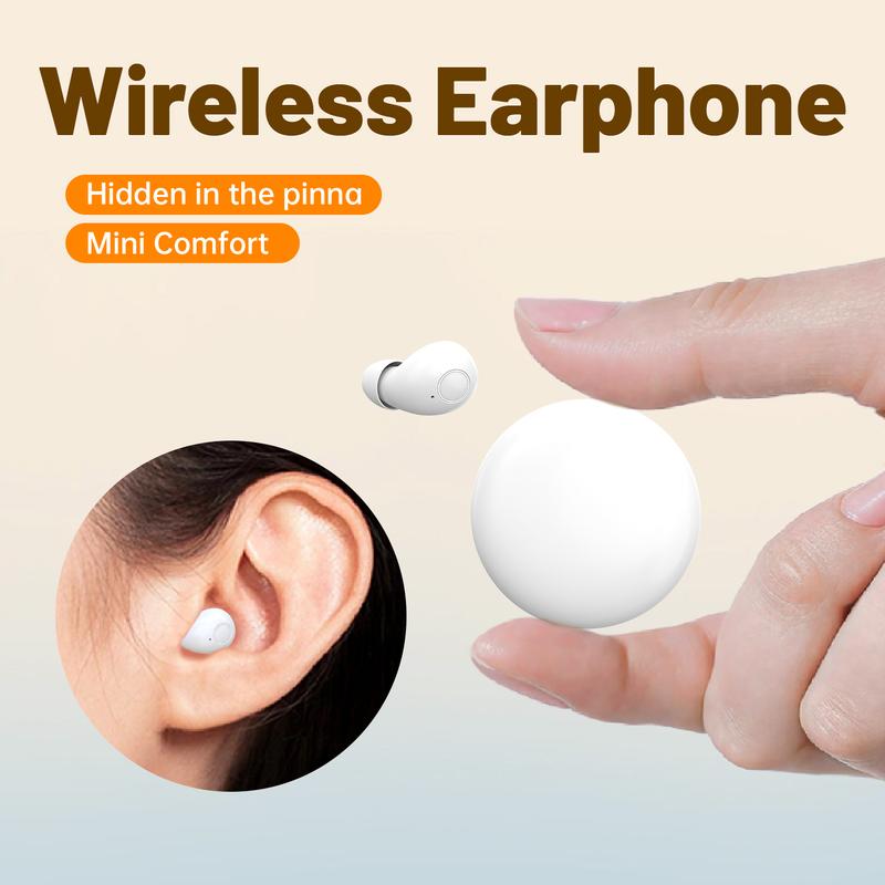 Wireless sleep earphones, mini Bluetooth earphones, touch operation, silicone in ear for long-term wear, LED digital display, high-definition sound quality, compatible with smartphones, noise cancelling earphones suitable for sleep, work, and gaming