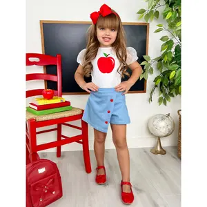 Smartest Apple Puff Sleeve Top and Skort Set