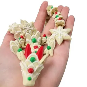3D Printed Christmas Cookie Dragon - 16 1/2" - A Sweet Holiday Decoration!