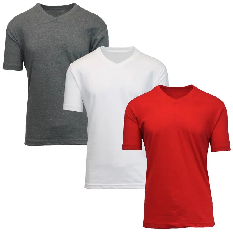 Charcoal - White - Red (V-Neck)