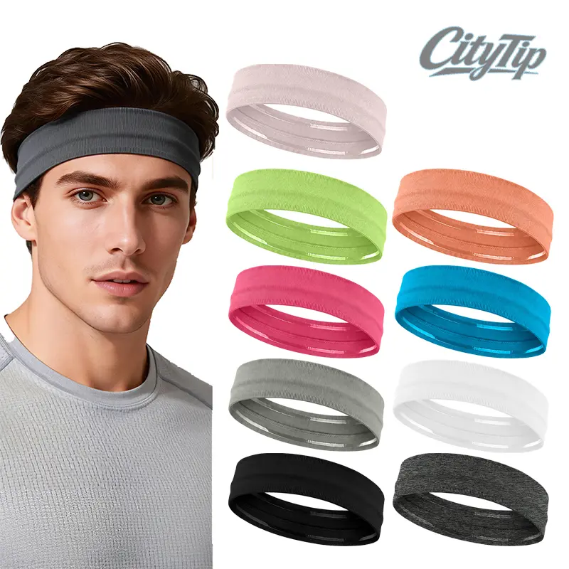 3 Pack Athletic Sweat Headbands, Moisture Wicking Sports Headband for Men & Women, Non-Slip Running Hair Band, Breathable Workout Headband for Gym, Pickleball, Tennis & Outdoor Training