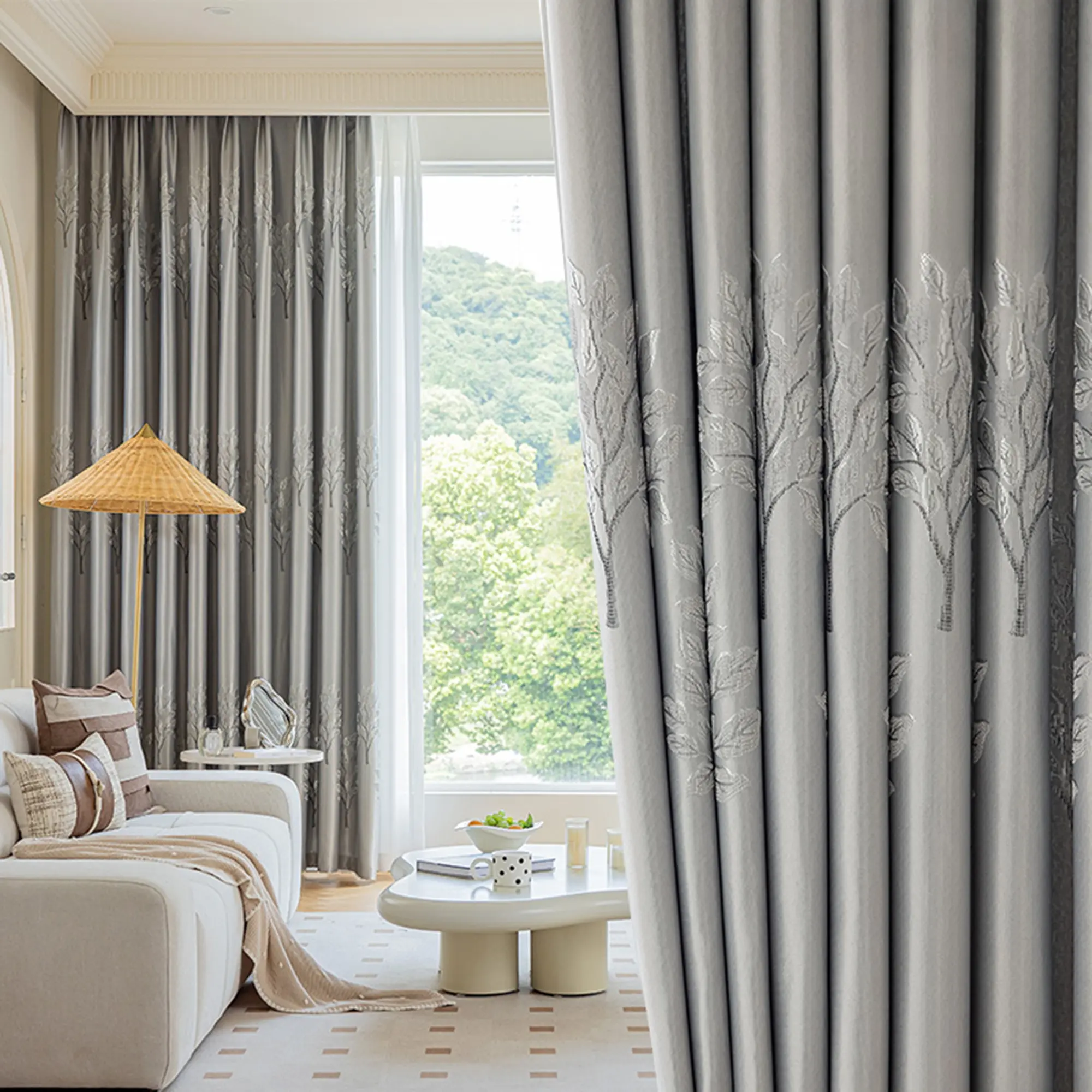 1pc Elegant Embroidered Curtains, High-Performance Sunshade Insulation, Perfect for Bedroom/living Room/dining Room, Ideal Gift Choice