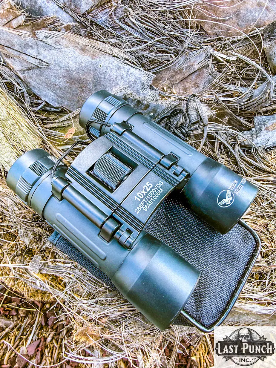 10x25 Ruby Lens Binoculars Sharp View Quick Focus Super Clear Compact