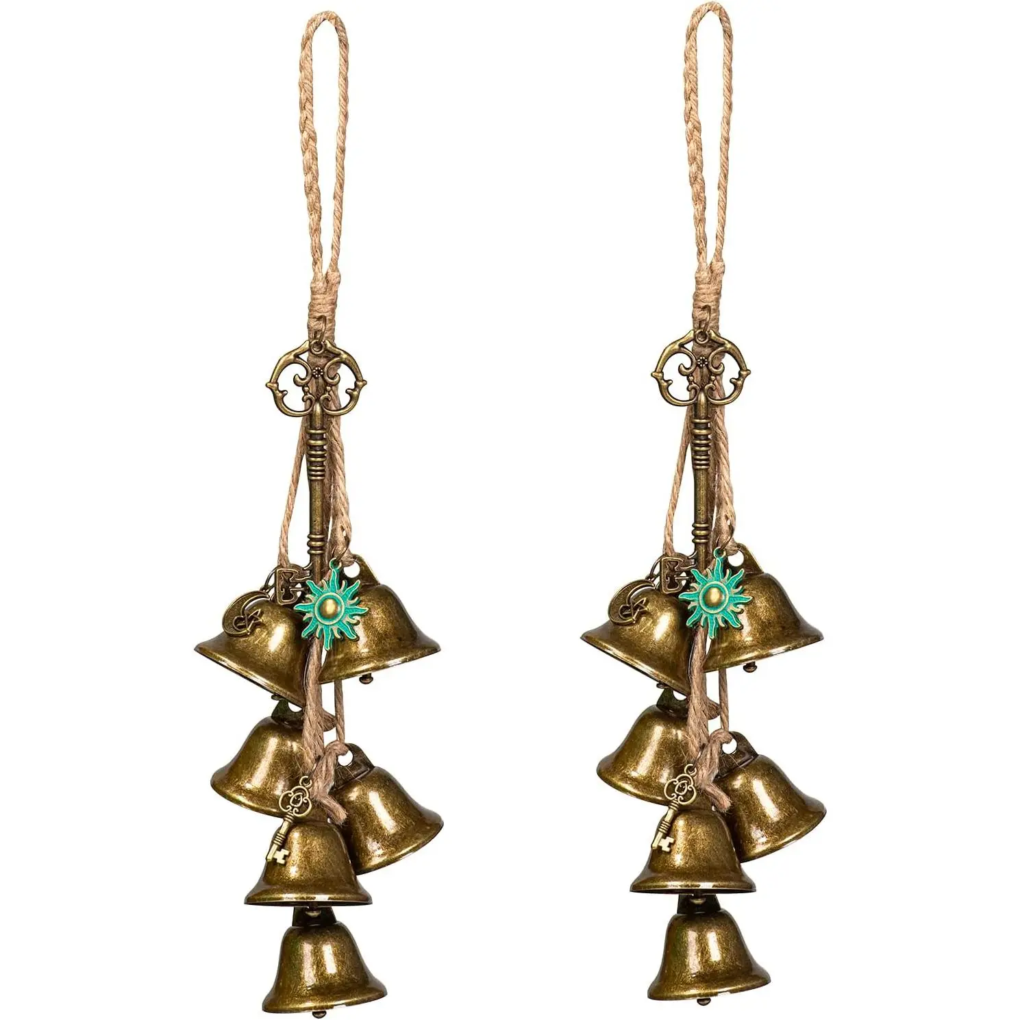 2 count  Bells for Door Knob for Protection  Wind Chimes Door Hanger Hanging  Bells Magic  Wicca Supplies for Home Protection(Alloy  Bell)