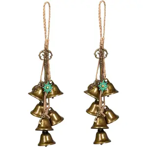 2 count  Bells for Door Knob for Protection  Wind Chimes Door Hanger Hanging  Bells Magic  Wicca Supplies for Home Protection(Alloy  Bell)