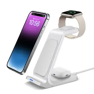3-in-1 Wireless Charger Stand, Fast Wireless Charging Station for iPhone 17 Pro Max/16/15/14/13, Apple Watch, AirPods