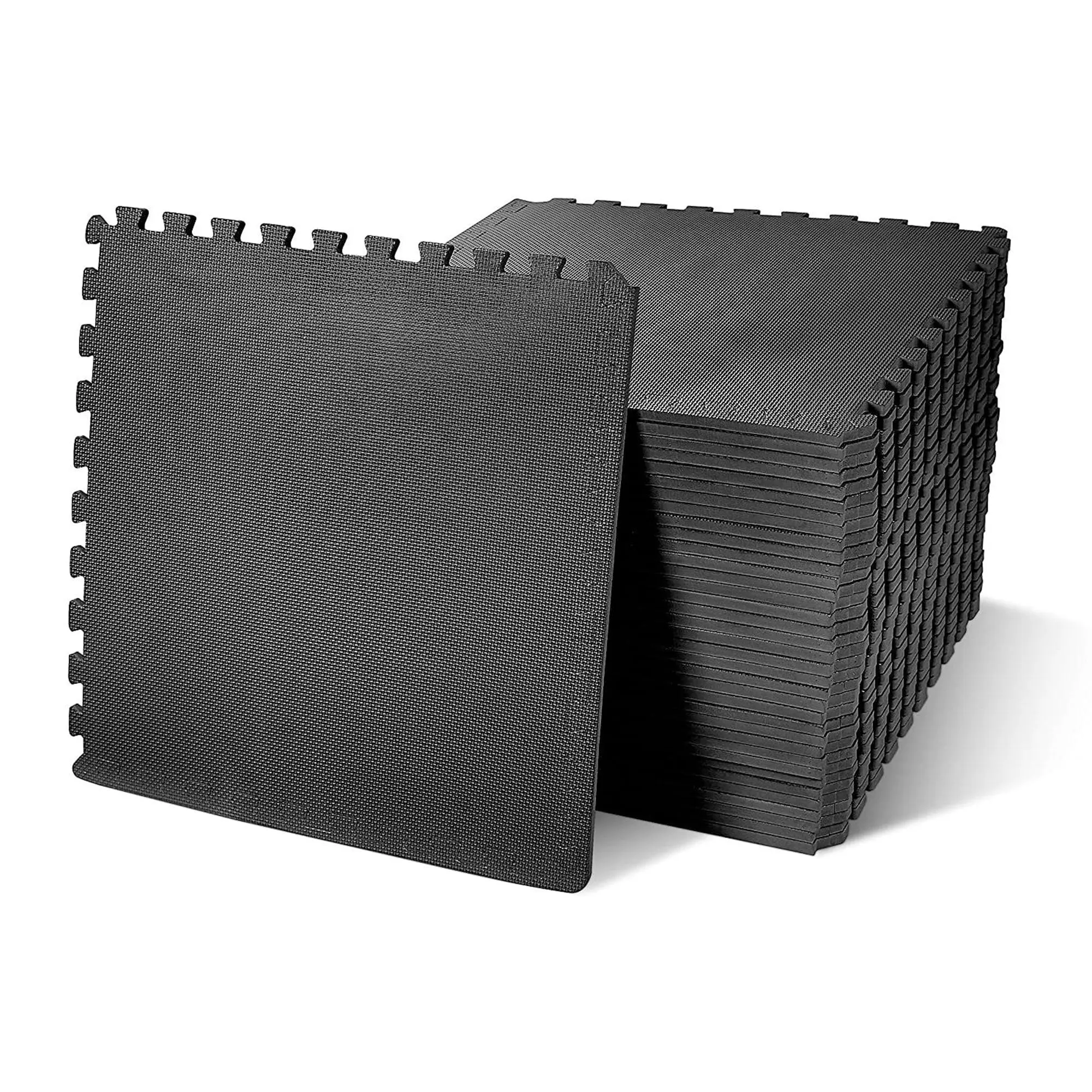 BalanceFrom Fitness 144 Sq Ft Interlocking EVA Foam Exercise Mat Tiles, Black BalanceFrom Fitness 144 Sq Ft Interlocking EVA Foam Exercise Mat Tiles, Black