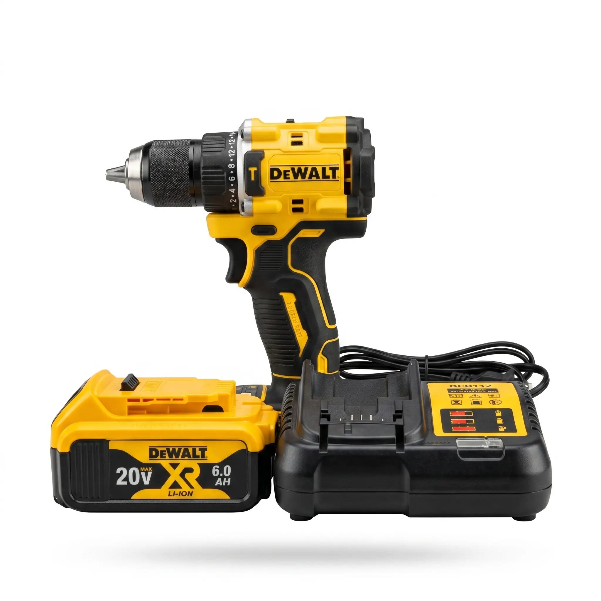 DEWALT Cordless Lithium-Ion Multi-Function Drill (DCD805) with 15 Torque Settings, 90Nm Max Torque, Metal Belt Clip, Batteries for Cabinet Installation & Deck Building Projects