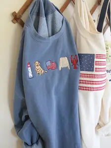 East Coast Icon Embroidered Sweatshirt, German Shorthaired Pointer Golden Retriever Labrador Crewneck, Coastal Dog Mom Pullover