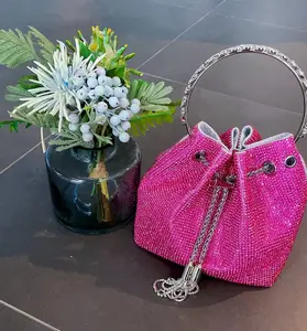 Rainbow Tassel Shiny Hand Diamond Bag for Party Wedding Handbag