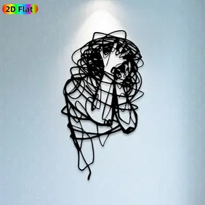 1pc Abstract Line Metal Wall Art Abstract Line Statue Mural, Ideal Gift for New Year, Easter, Abstract Art Enthusiasts, Weather-Resistant Metal Wall Decor Wall Sculptures, Perfect for Patio Wall & Garden Fence, Contemporary Home Decor Accent