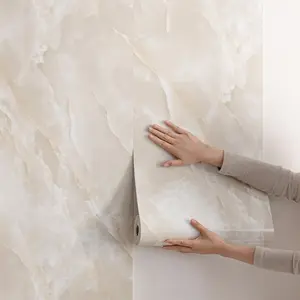 Kitchen Bathroom Background Wall Refresher, Thick Pet Marble Self-Adhesive Wallpaper, Waterproof Oilproof Real Stone Texture, Easy Peel & Stick, Marble Backsplash Wallpaper, Decor, Waterproof Wall Sticker