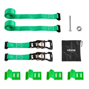 VEVOR Wheel Chock Tie-Down Kit, Summervibes,Summervibes, Chock-Style Trailer Tie Down Strap, Car Tie Down Kit with Buckle, Break Strength 4380 lbs & Working Load 1460 lbs Motorcycle Tie-Down System for ATVs, UTVs & Trailers