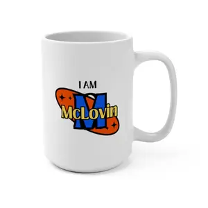 "I am McLovin' Ceramic Mug, 15 Ounce Coffee Cup for Tea Drinker Drinkware Tumbler Reusable Washable funny mug cup coffee Reuse