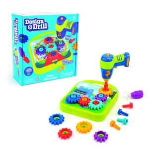Educational Insights Design & Drill Gears Workshop, 55 Pieces with Electric Toy Drill, STEM Toy, Gift for Kids Ages 3+