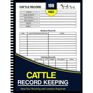 Cattle Record Keeping Book: Cattle Record Keeping Cow  Log Book | Cattle Breeding, Calving, and Livestock Record Keeping Book | Cow Income & Expense Ledger Immunizations Book - Paperback