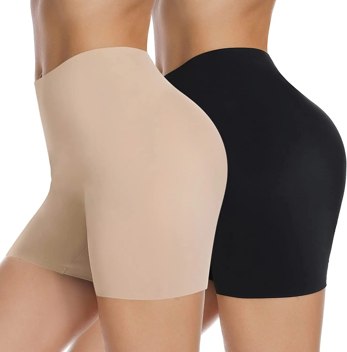Women's Tummy Control Nylon Shapewear Boyshorts - Basic Slip Panty for Party, New Year, Yoga, Under Dress, Work