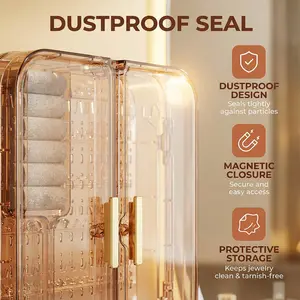 Wall Mounted Jewelry Storage Rack, Clear Jewelry Display Rack, Jewelry Organizer, Home Organizer for Earrings & Necklace & Bracelet, Boxes, Jewelry Holder Organizer