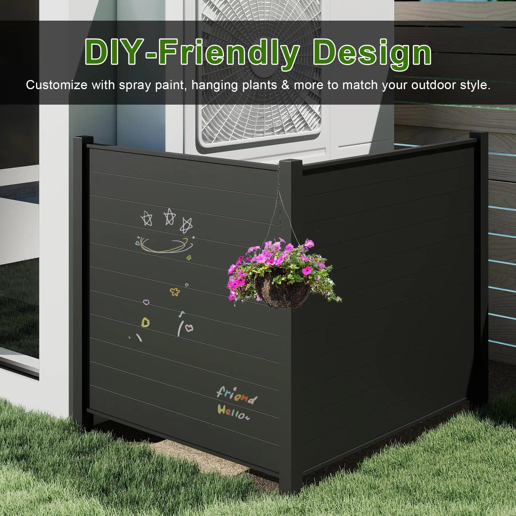 Metal Decorative Fences for Garden Backyard Patio Outdoor Privacy Screens Trash Can Enclosure Air Outdoor Furniture