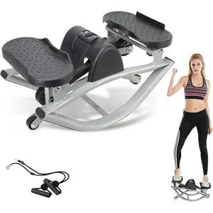 Lateral Rocking Rock Stepper with Digital Monitor andResistance Bands, for Home, Apartment & Living Room