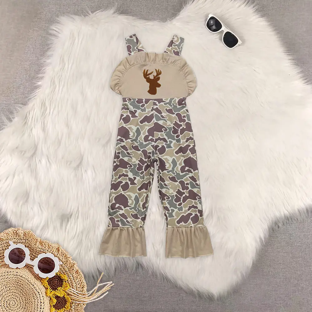 New Clothes Kids Girls Camouflage Overalls with Straps And Pockets Deer Pattern Children'salls for Girls