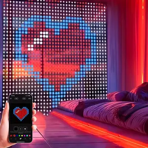 400LED Christmas Curtain Lights, 400LED Smart APP Control, DIY Text and Animation Display, Music Synchronized Light Ring, Suitable for Christmas and Halloween Decorations and Valentine's Day Indoor and Outdoor Use  Plastic  led lights bedroom Colorful