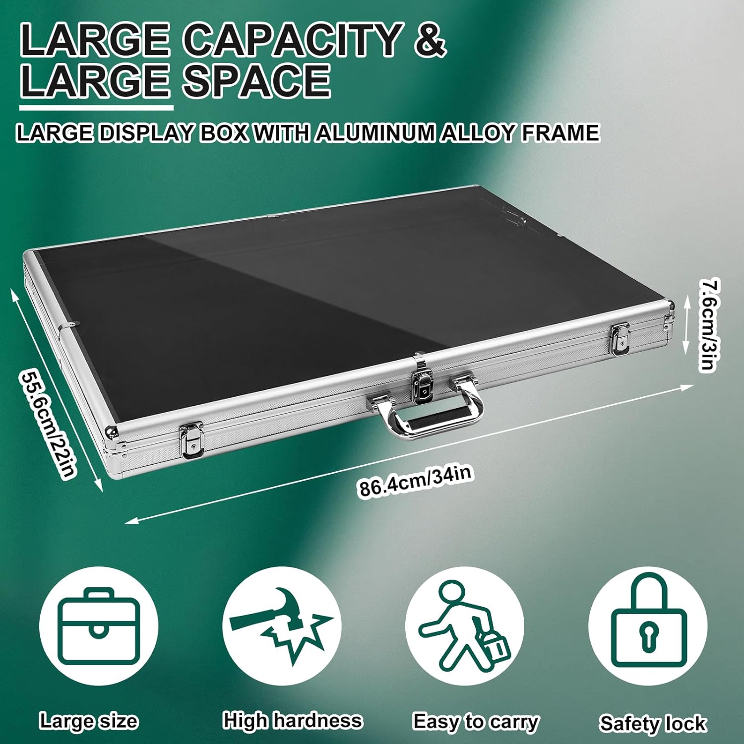 34"x22" Aluminum Acrylic Glass Show Display Case, Lockable Trading Card  Show Case, Portable Trade Display Case with Handle, for Collectibles,  Accessories, Sport Cards - TikTok Shop