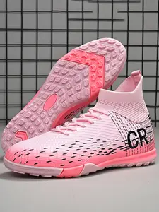 Men's High Top Football Shoes, Anti-Slip Breathable Lightweight Soccer Sneakers, Ag Stud Design, Sporty Footwear for Active Play