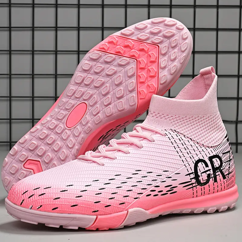 Men's High Top Sports Football Shoes, Football Cleats, Anti-Slip Breathable Lightweight Soccer Sneakers, Ag Stud Design, Sporty Footwear for Active Play, Training Soccer Boots