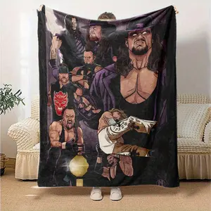 Wrestling Champions Blanket - Ultra-Soft Flannel All-Season Throw with Wrestling Champions Belts - Heavyweight Champ Design Home Decor, Birthday/Anniversary Gift for Wrestling Fans - Living Room, Bedroom, Game Room Essential, Warm Haven Textiles