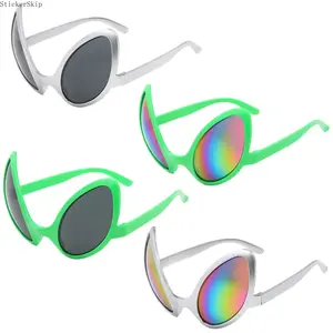 2026 4-Pack Alien Sunglasses – Funny UFO Novelty Glasses for Adults & Kids, Outer Space Costume Shades for Halloween, Cosplay, Festival & Party Photo Booth Props