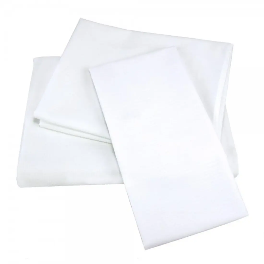 Rifz ETS66104-T1806 T-180 Elite Cotton Blend Solid Plain Weave Flat Sheet - White, Twin Size Bedding, Pack of 6