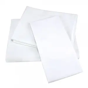 Rifz ETS66104-T1806 T-180 Elite Cotton Blend Solid Flat Sheet, White - Twin Size - Small - Pack of 6