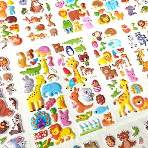 32 Sheets 3D Puffy Stickers/Adorable Small Animals Like Monkeys, Tigers, And Lions/Perfect for Decorating Water Bottles, Notebooks, Luggage, Or As Christmas Gifts