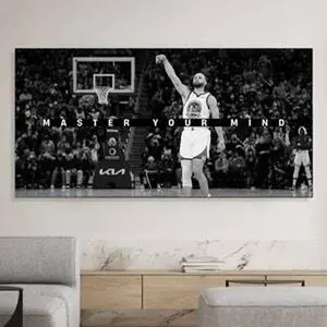 Stephen Curry Wall Art Motivational Poster Master Your Mind Quote For Office Decor Basketball Canvas Inspirational Saying Success Mindset