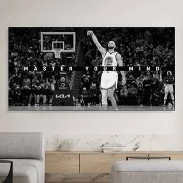 Stephen Curry Wall Art Motivational Poster Master Your Mind Quote For Office Decor Basketball Canvas Inspirational Saying Success Mindset