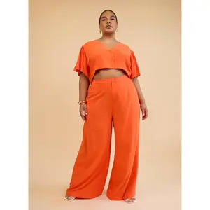 Leticia Linen Wide Leg Pants - Burnt Orange