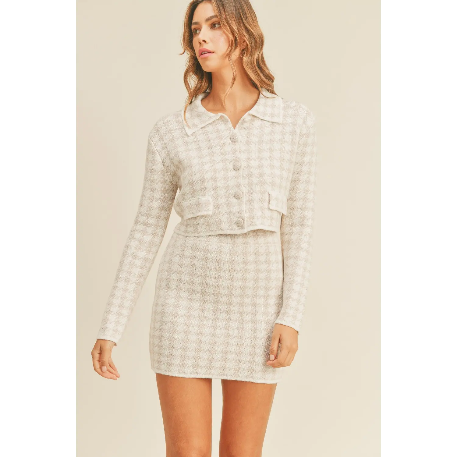 Clueless Houndstooth Skirt Set