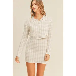 Clueless Houndstooth Skirt Set
