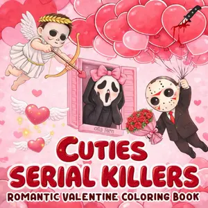 Cuties Serial Killers: Romantic Valentine Coloring Book: A Playfully Dark Take on Romance, Filled with Sweet Scenes and Sharp Humor for Adults